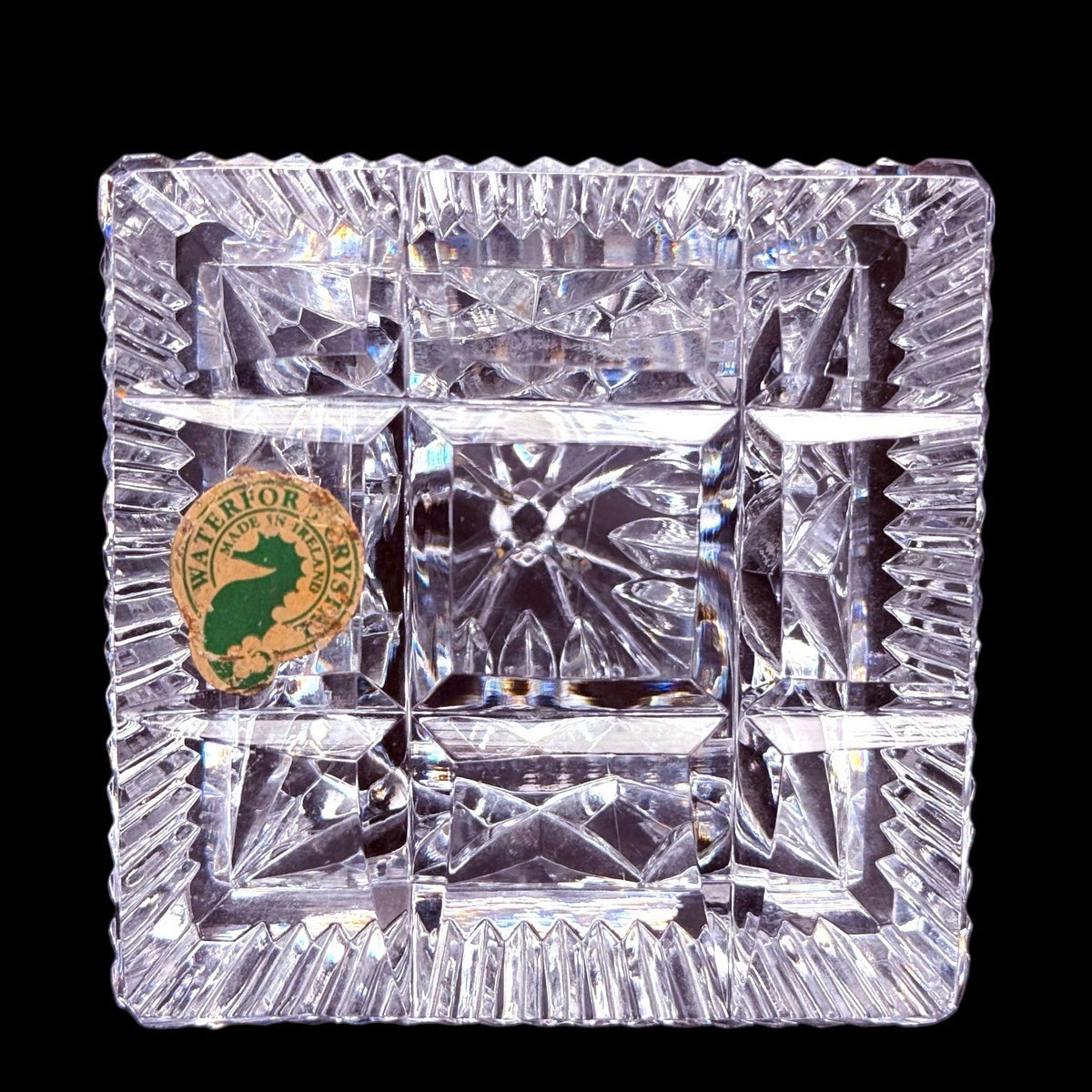 Waterford Crystal Pyramid Paperweight 3.5 Inches Cut Crystal Original Label
