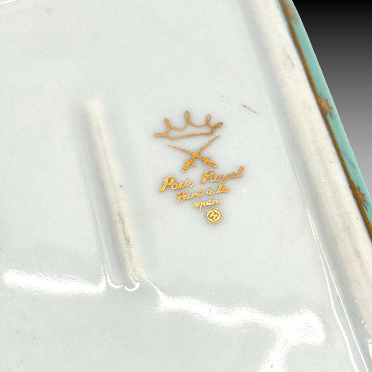 Paris Royal Hand Painted Porcelain Book Trinket Box Violets Floral Lift Off Lid