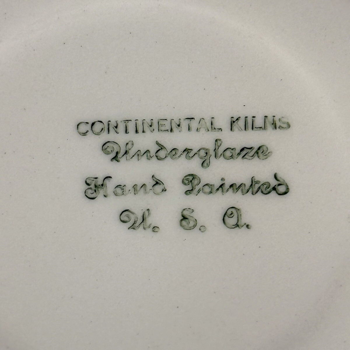 Set of 4 Vintage 1940s WOODLEAF by Continental Kilns Hand Painted SQUARE SAUCERS