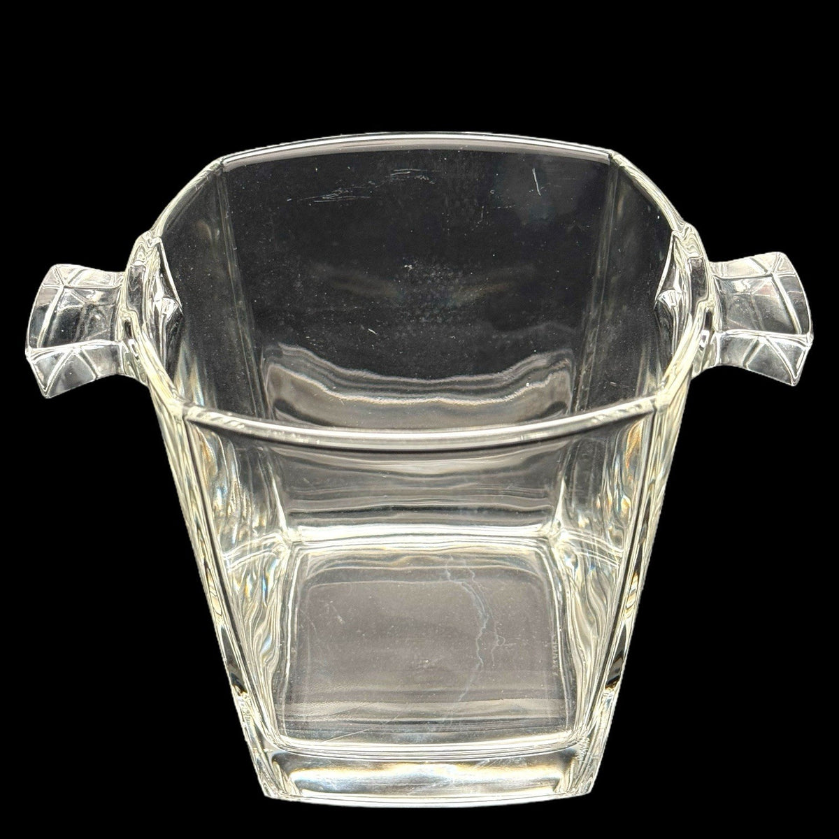 Vintage Luminarc Verrerie d’Arques Crystal Ice Bucket w/Handles France Barware