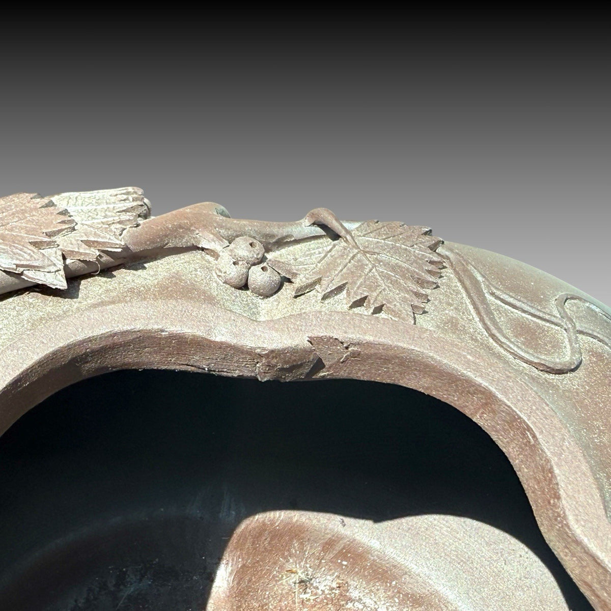 Yixing Zisha Clay Lingzhi Teapot Frog & Squirrel Design Handmade China 20th C.