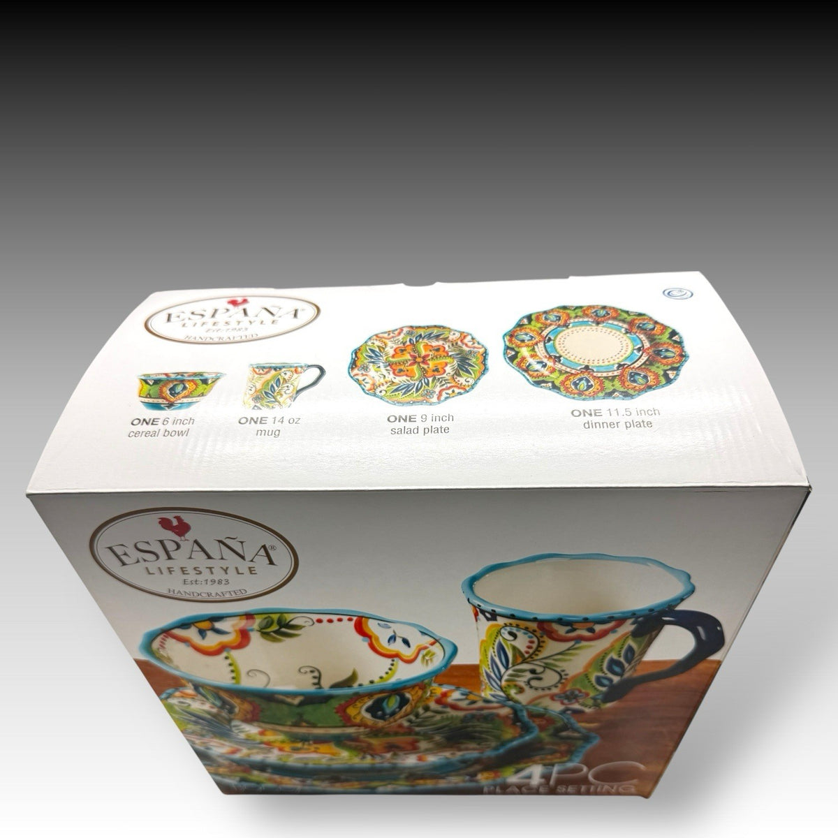 NIB Tabletops Unlimited Bocca 4 Pc PLACE SETTING Scalloped Earthenware NEW