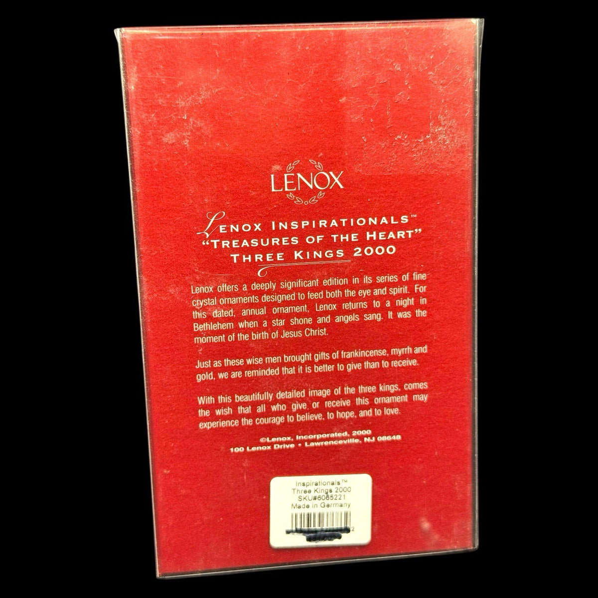 Lenox Inspirationals 2000 Three Kings Treasures of the Heart Crystal Ornament NI