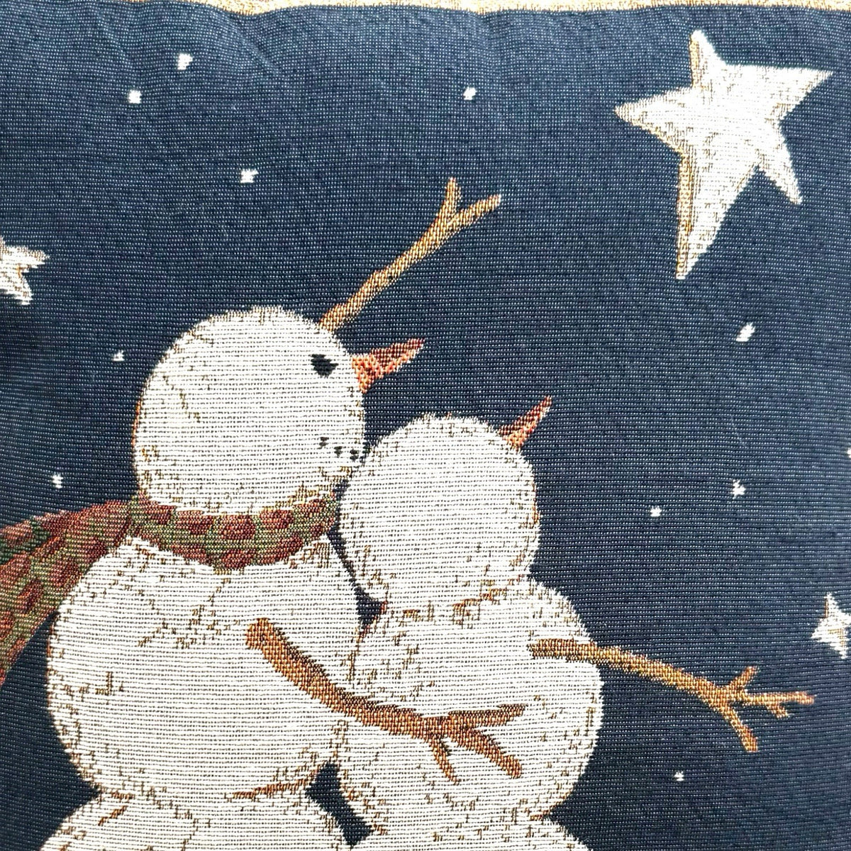 Newport Tapestry Christmas Pillow 17x17 Snowman Love Winter Holiday Accent