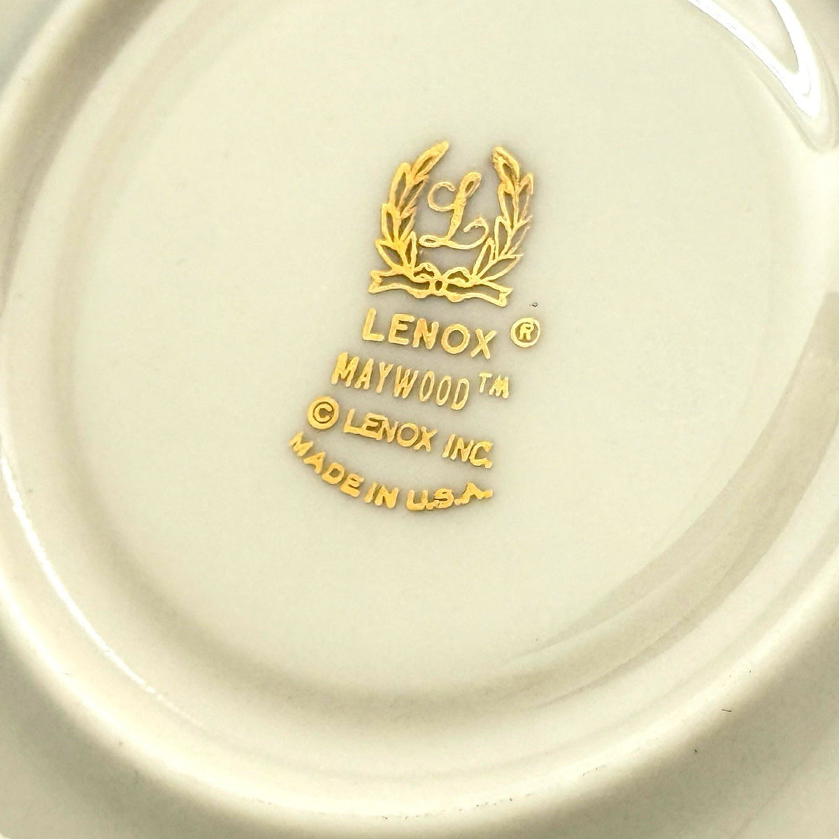 LENOX Maywood Platinum Trim Cup & Saucer Set of 4 USA Ivory Classic Elegant Vtg