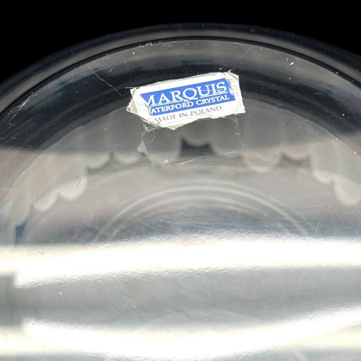 Marquis by Waterford 8” Round Etched Crystal Vase Poland Heavy 7 lbs