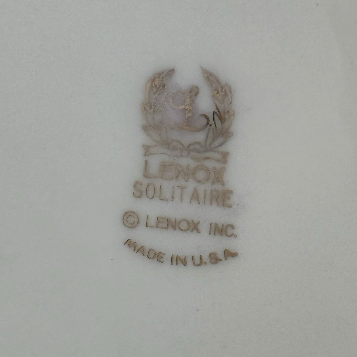 Set of 4 Lenox Solitaire Ivory Platinum Dinner Plates 10.5" USA Bone China EUC