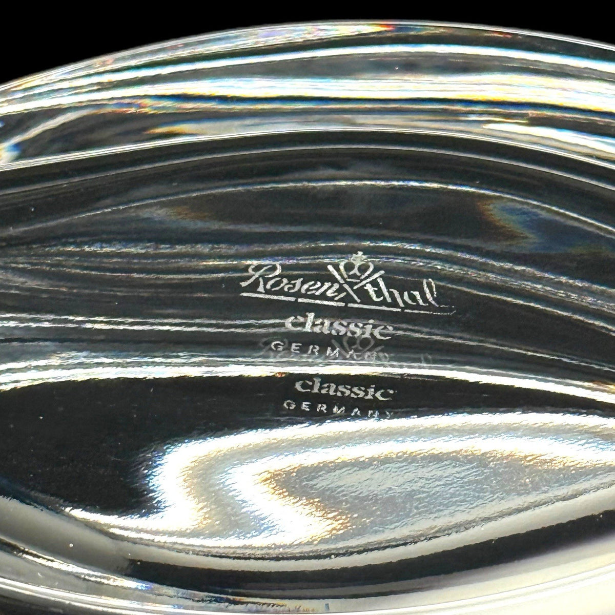 ROSENTHAL Classic Oval Bowl 11" Lead Crystal Germany Vintage 24% Heavy Cut