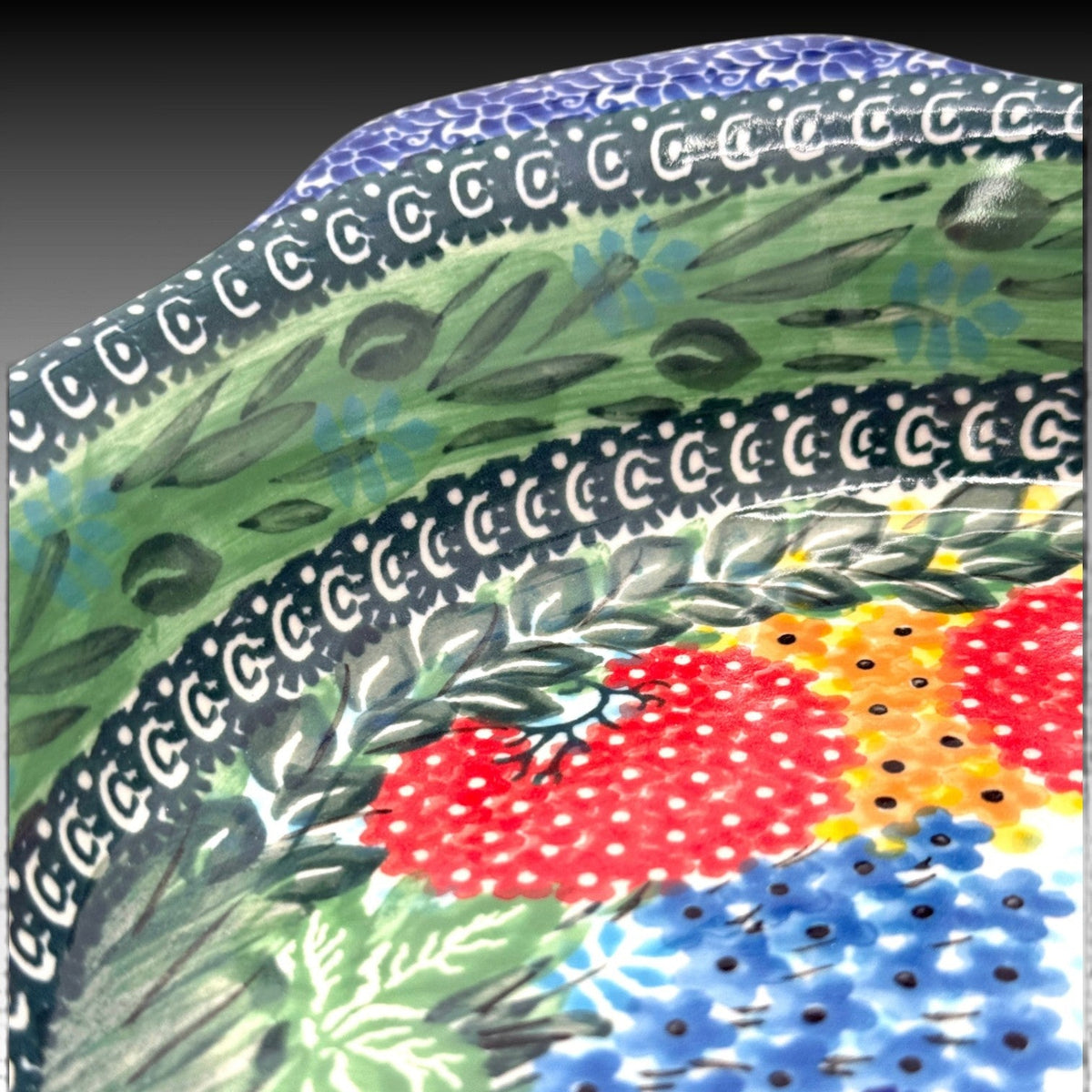 Ceramika Artystyczna Polish Pottery 8" Round Baker Dragonfly Delight UNIKAT view 4