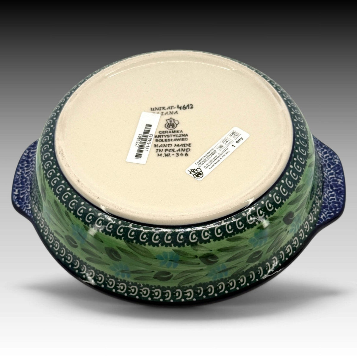 Ceramika Artystyczna Polish Pottery 8" Round Baker Dragonfly Delight UNIKAT view 5