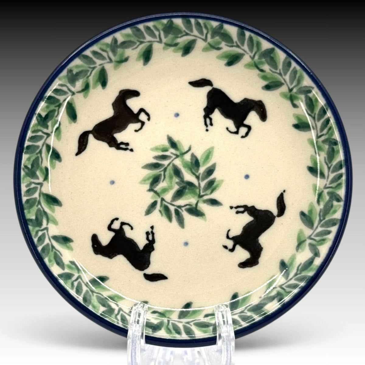 Ceramika Artystyczna Polish Pottery 4" Mini Plate Black Beauty view 1