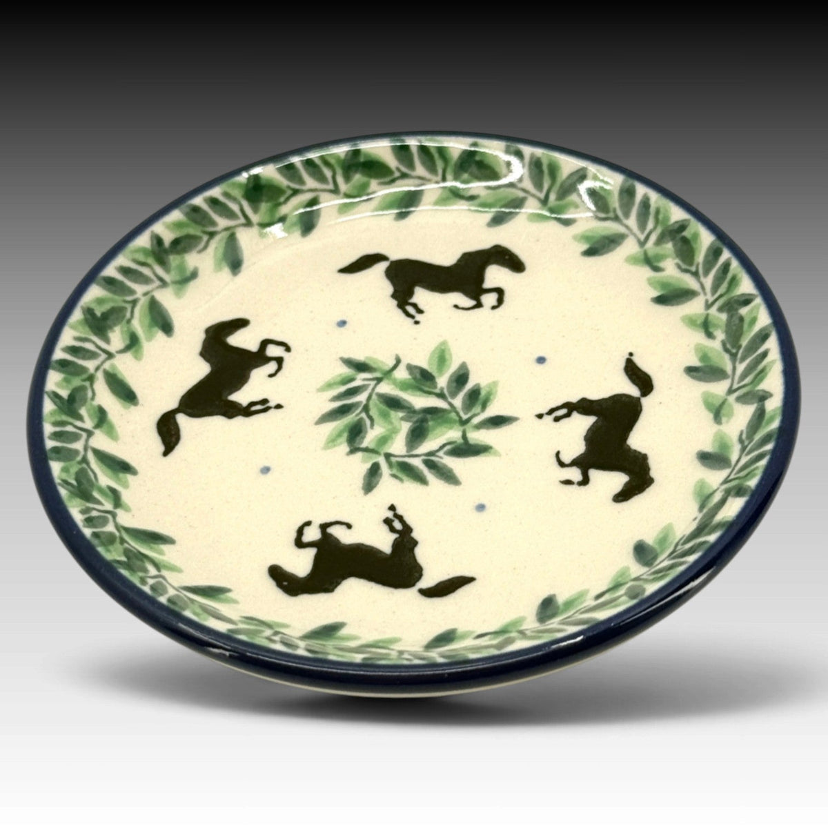 Ceramika Artystyczna Polish Pottery 4" Mini Plate Black Beauty view 2