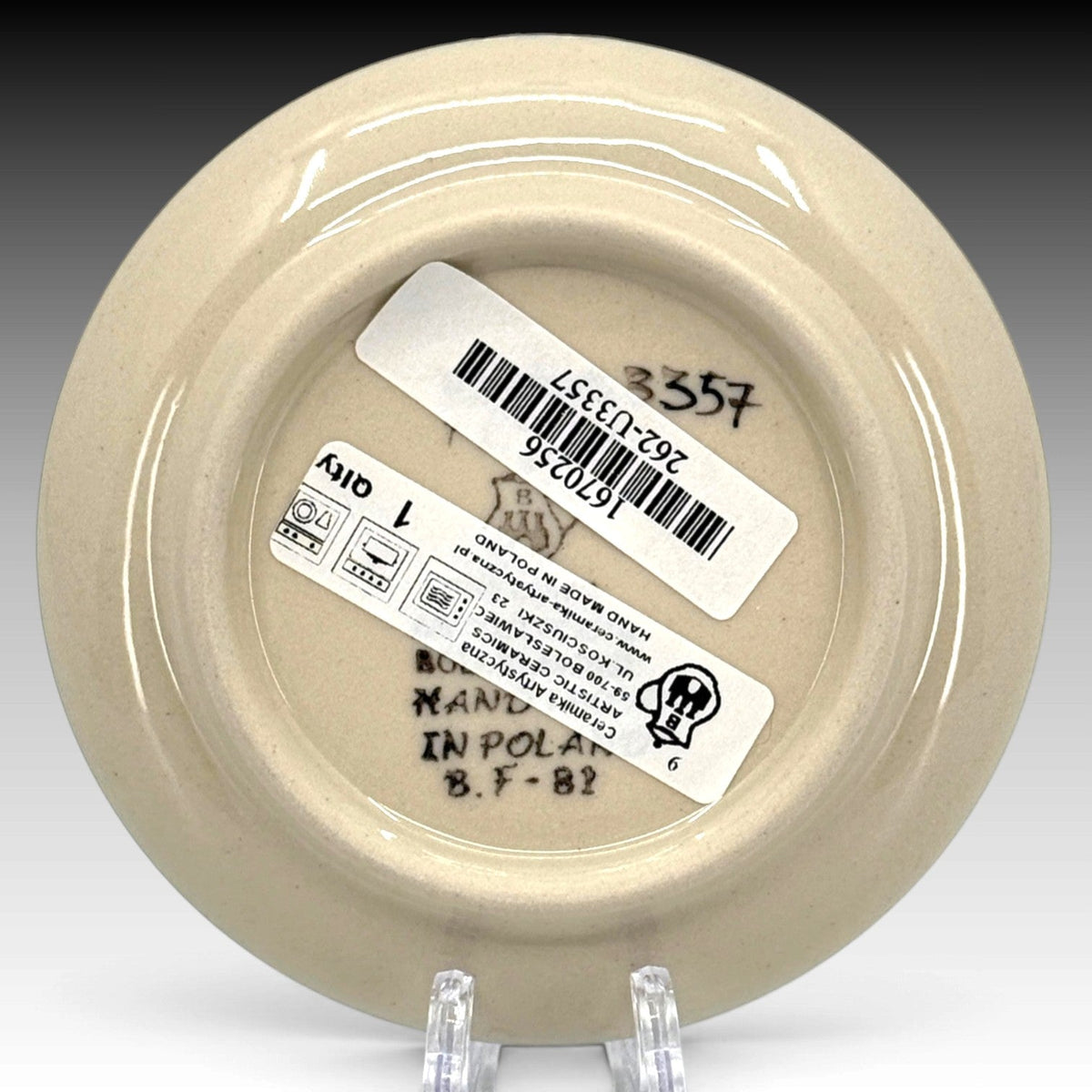 Ceramika Artystyczna Polish Pottery 4" Mini Plate Solo Hummingbird UNIKAT view 3