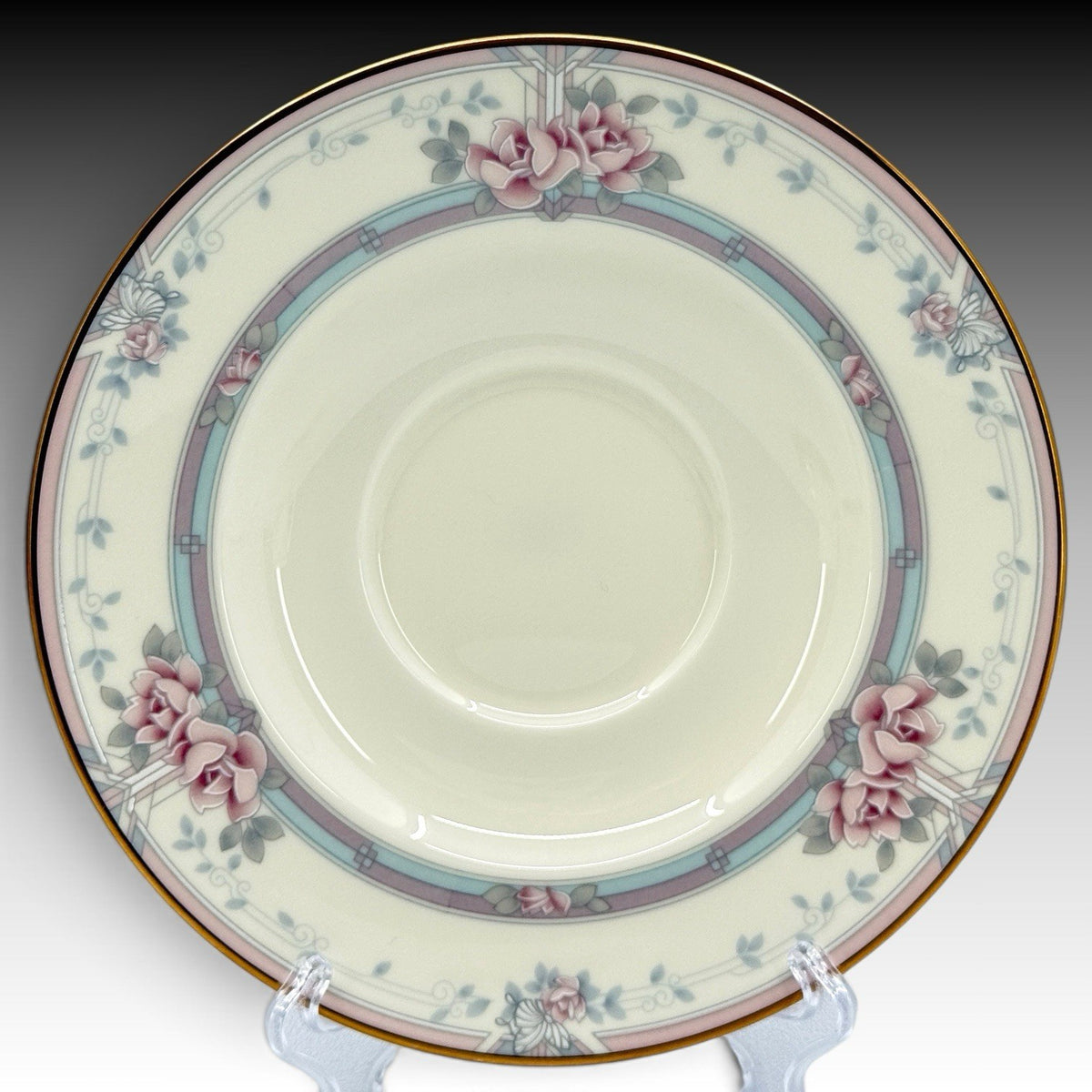 Noritake Magnificence 9736 Bone China Cup & Saucer Set of 4 Gold Trim Japan 8 Pc
