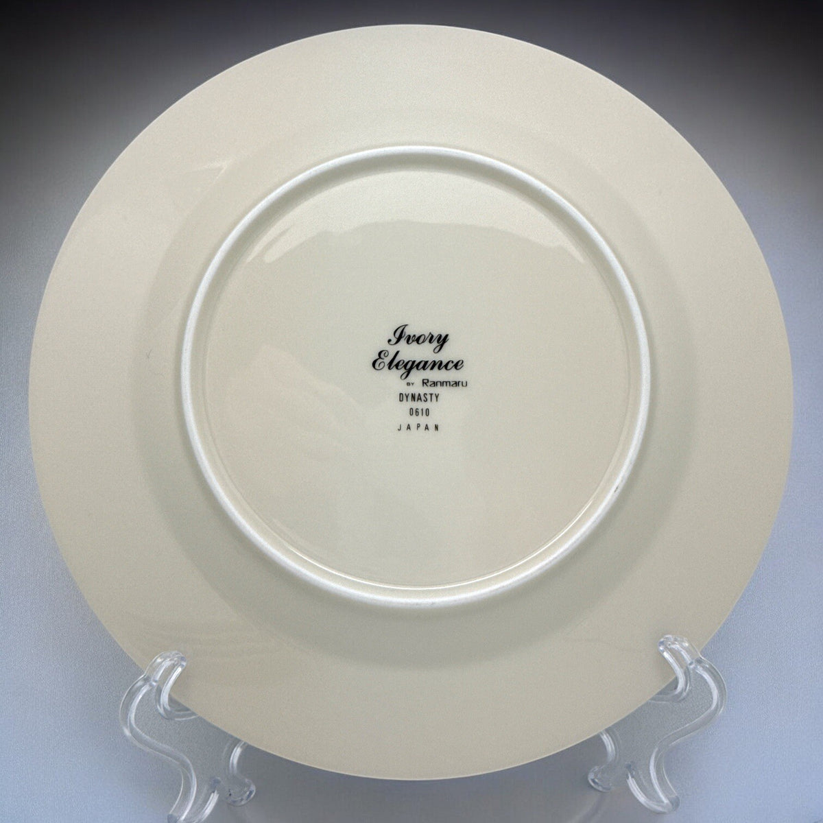 Set of 5 RANMARU Ivory Elegance DYNASTY 7.75" SALAD PLATES Ivory Gold Trim Japan