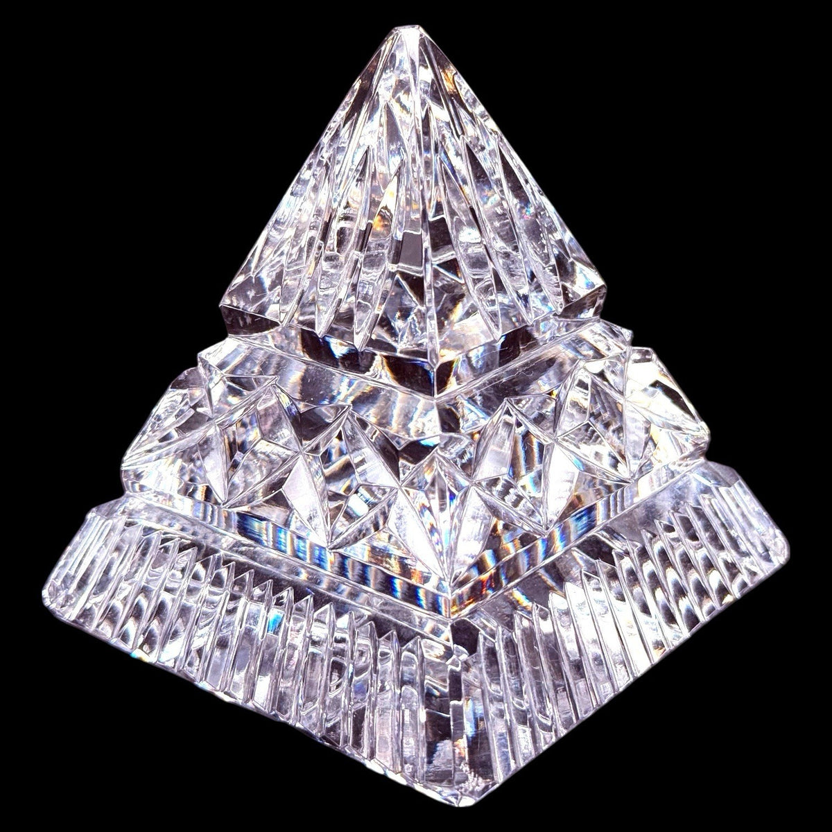 Waterford Crystal Pyramid Paperweight 3.5 Inches Cut Crystal Original Label
