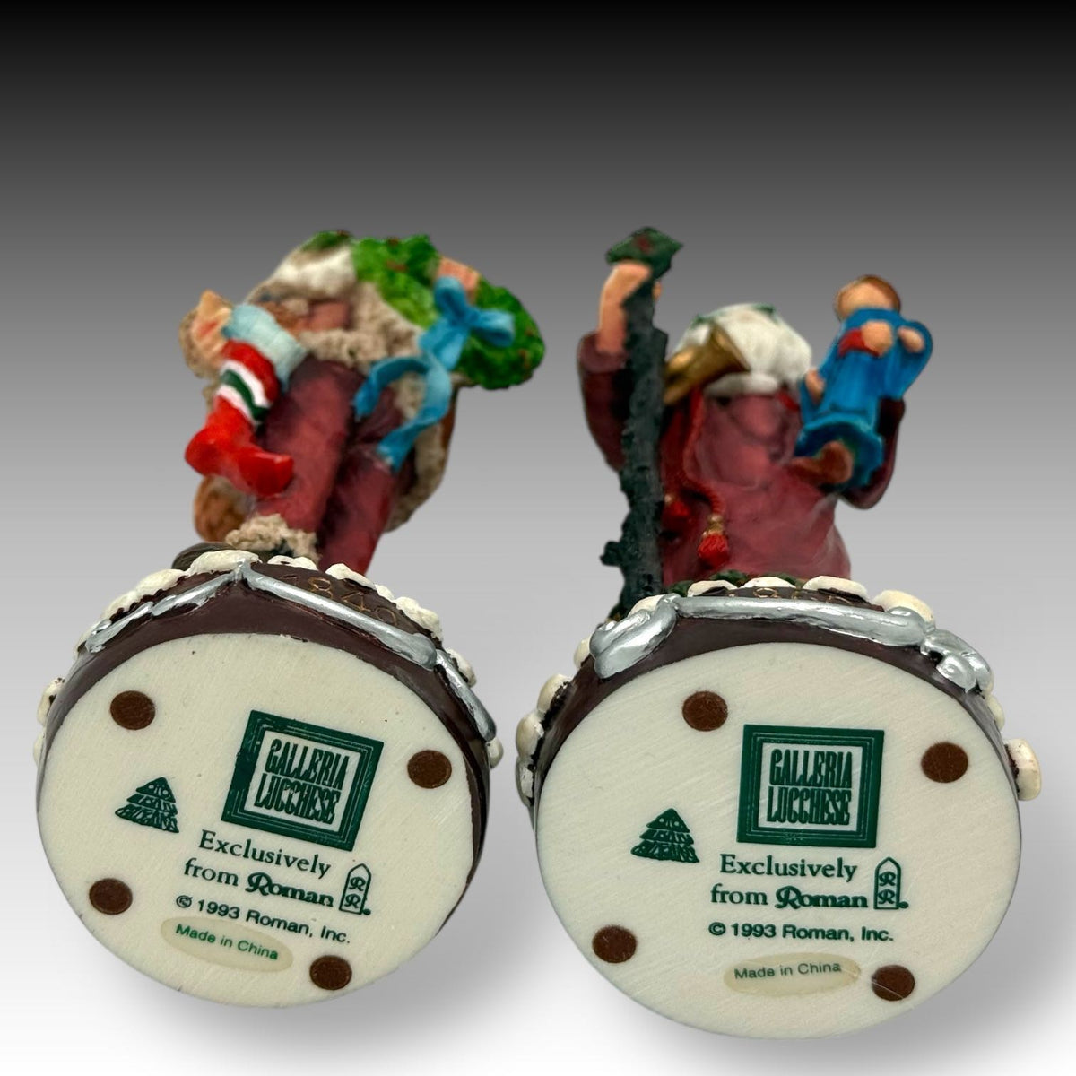 Pair of Galleria Lucchese CHRISTMAS PENCIL SANTAS 1840 & 1860 from Roman Boxed