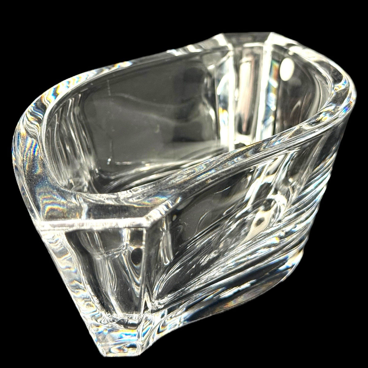 ROSENTHAL Classic Oval Bowl 11" Lead Crystal Germany Vintage 24% Heavy Cut