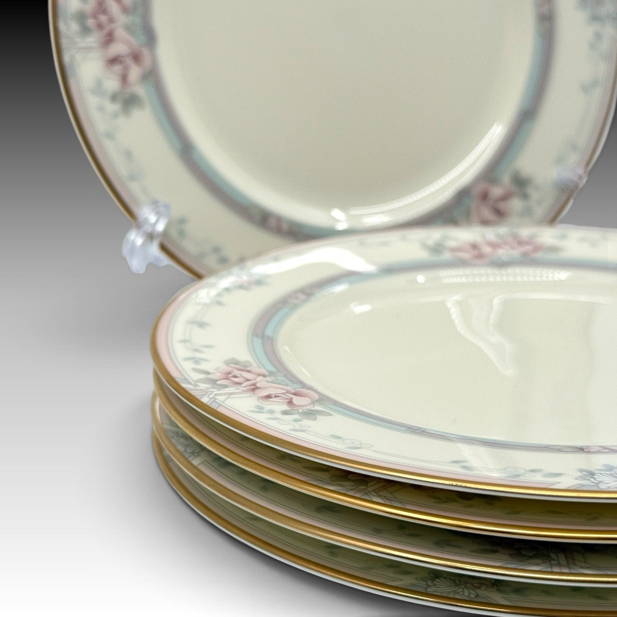 Noritake Magnificence 9736 Bread & Butter Plates Set 5 Bone China Gold Trim 6.5"