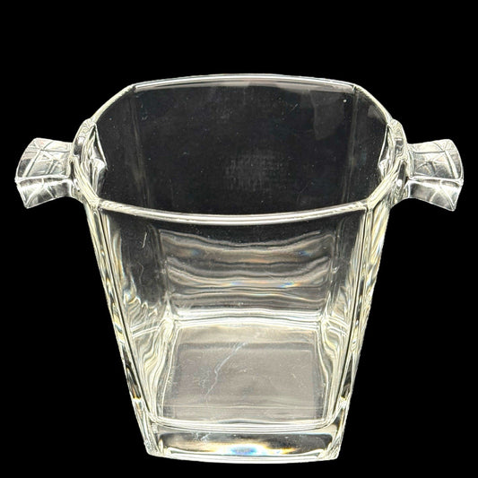 Vintage Luminarc Verrerie d’Arques Crystal Ice Bucket w/Handles France Barware