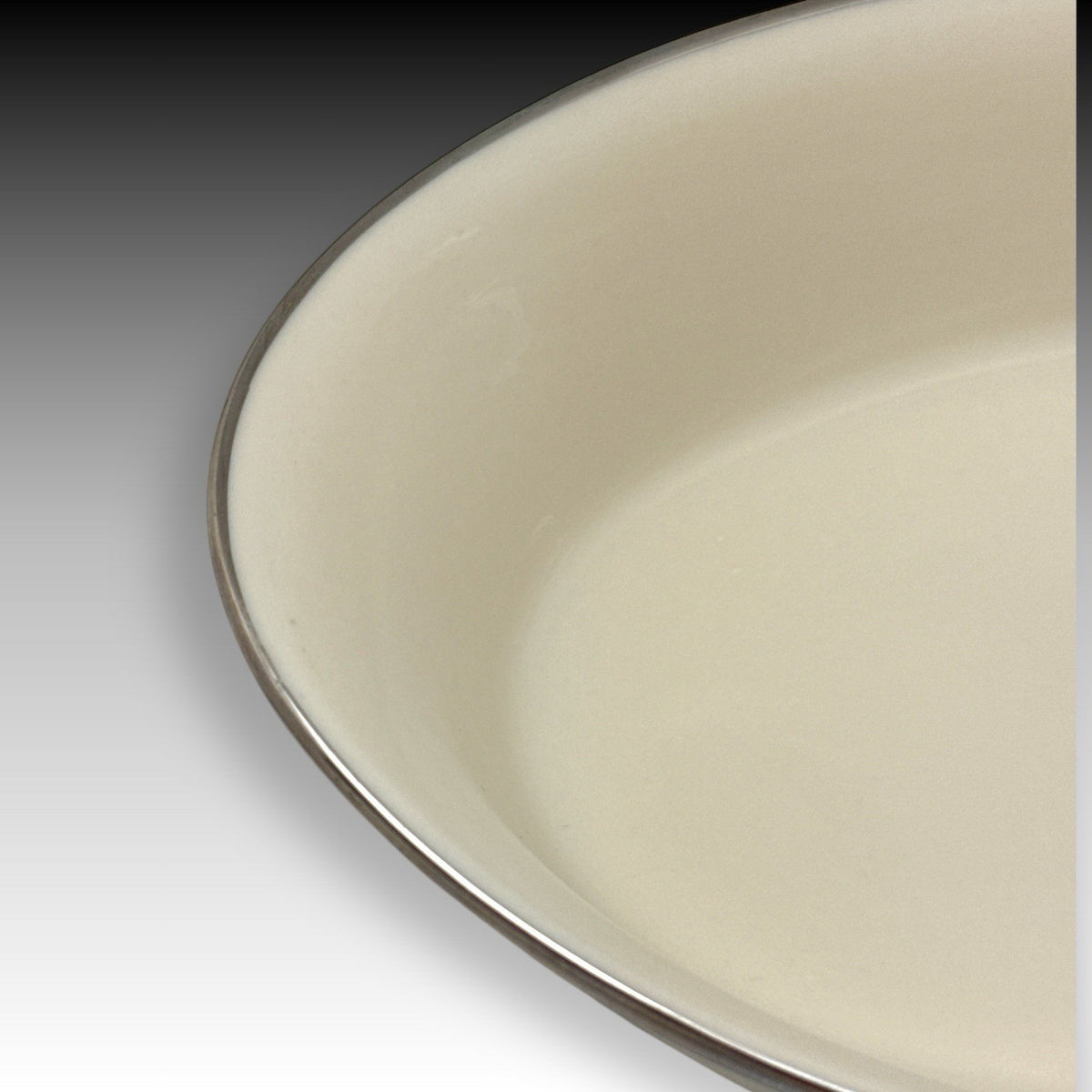 Lenox Solitaire Ivory Platinum Oval Serving Bowl 10" USA Bone China EUC