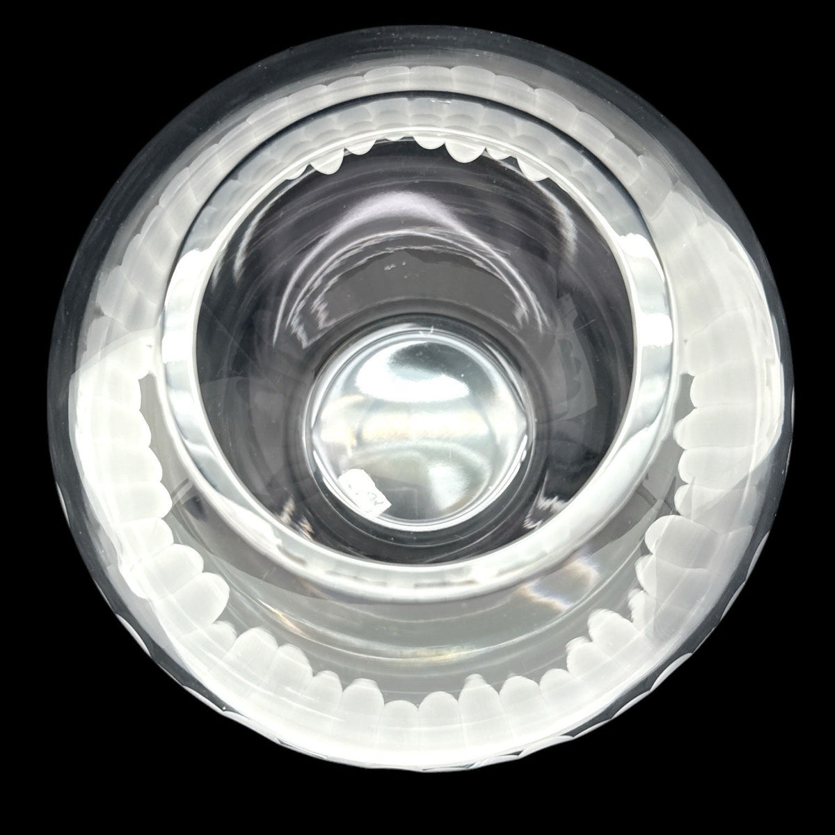 Marquis by Waterford 8” Round Etched Crystal Vase Poland Heavy 7 lbs