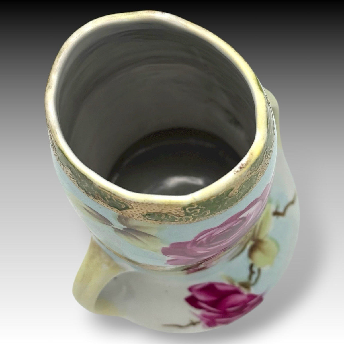 VINTAGE Hand-Painted NIPPON 2-Handled Vase – PINK Roses & GOLD GILT DETAIL 8.5"