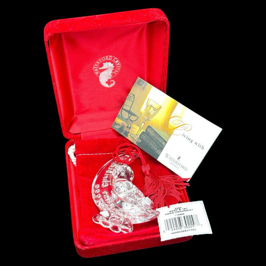 Waterford Crystal Baby’s First Christmas 2000 Ornament – Baby on Crescent Moon