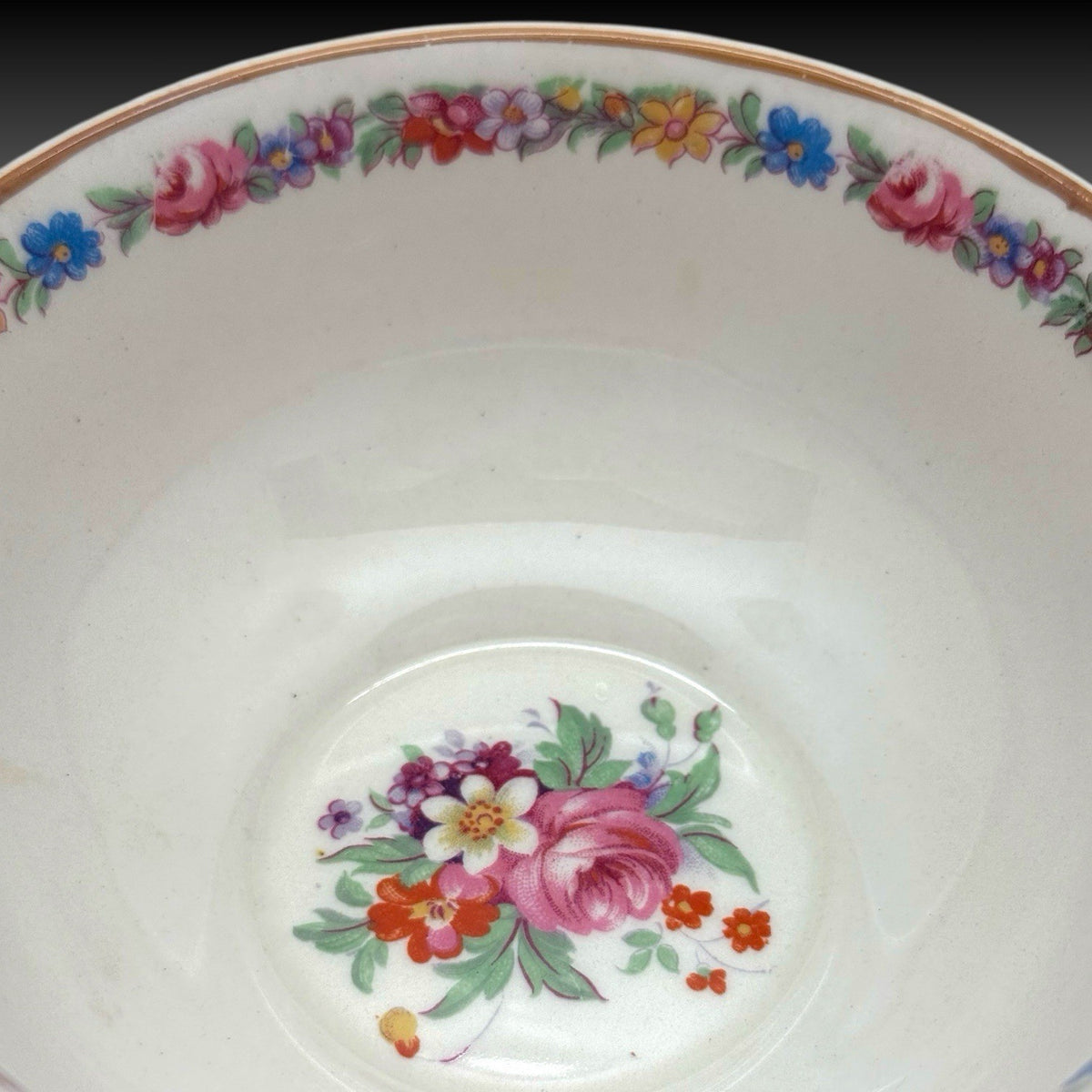 4 Johnson Brothers “Marlow” Old Staffordshire Flat Cream Soup Bowls and Saucers