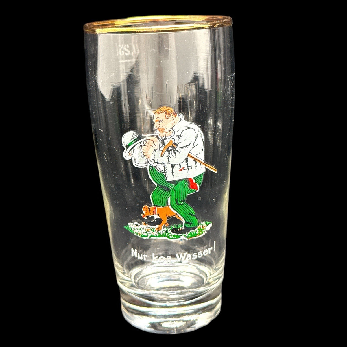 SIX Mid Century GERMAN Novelty RISQUÉ Humor Beer Bar GLASSES 0.25 Liter