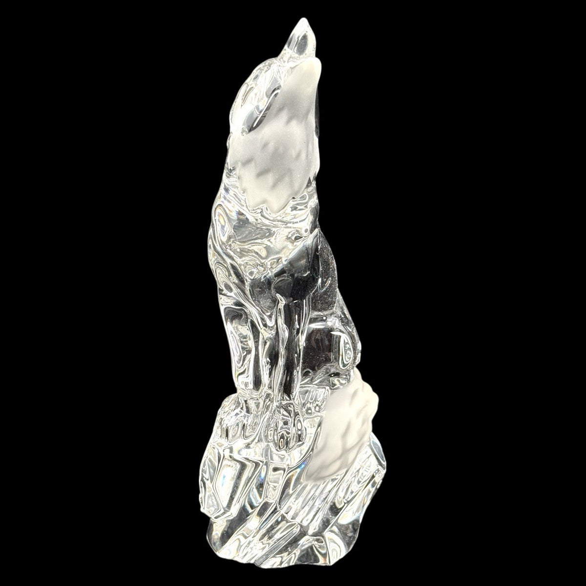 Lenox Crystal Keeper of the Wild Collection Howling Wolf Figurine Frosted 1994