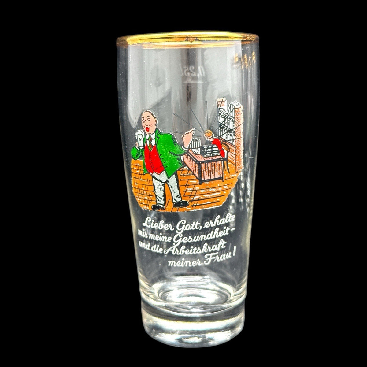 SIX Mid Century GERMAN Novelty RISQUÉ Humor Beer Bar GLASSES 0.25 Liter