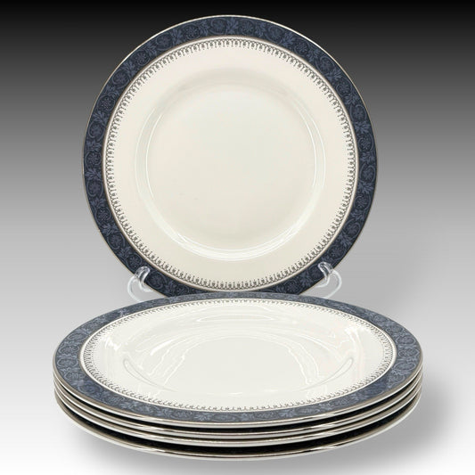 Royal Doulton Sherbrooke SALAD Plates Set Of 5 H5009 Blue Bone China England 8"