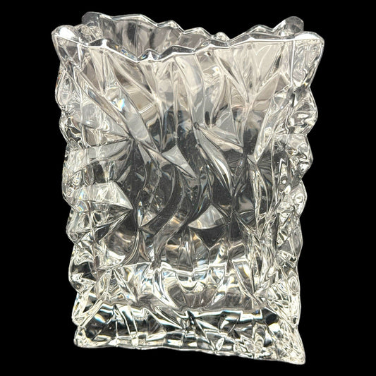 ROSENTHAL Studio-line CRINKLE Clear Crystal Bag Vase 6.75” Germany VTG