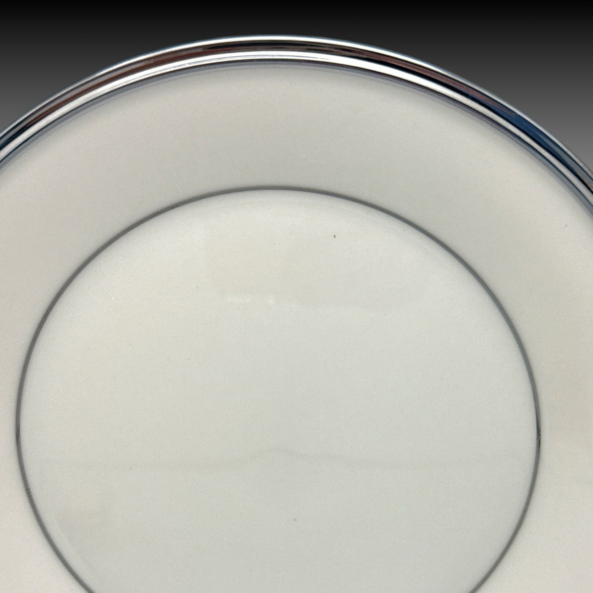 Set of 4 Lenox Solitaire Ivory Platinum Bread Plates 6.25" USA Bone China EUC