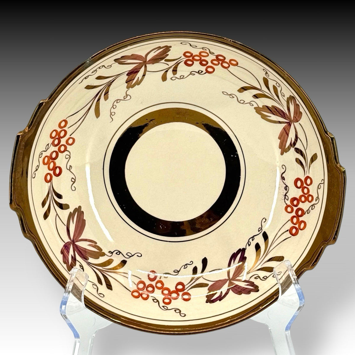 Gray's Pottery Hand Painted Lustreware Bowl, Art Deco Stoke Trent England 9 Inch