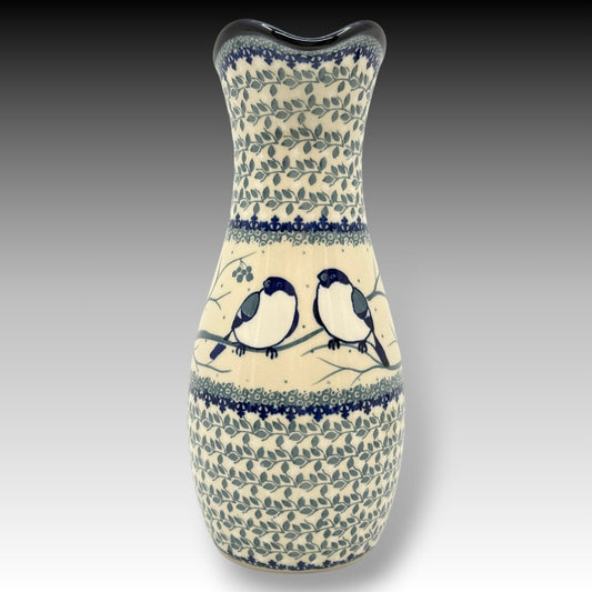Ceramika Artystyczna Polish Pottery 43 Oz UNIKAT Pitcher Snow Birds M. Starzyk