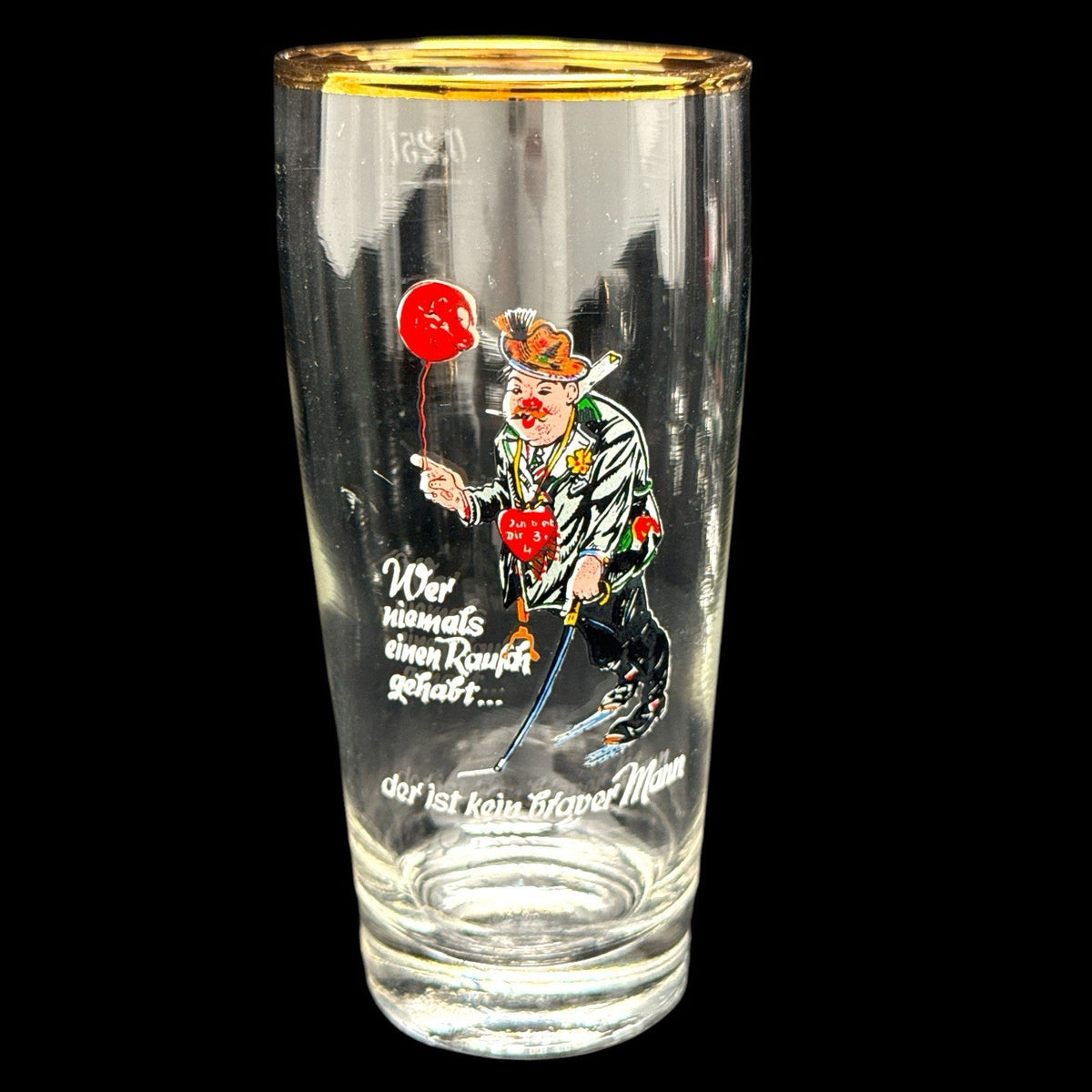 SIX Mid Century GERMAN Novelty RISQUÉ Humor Beer Bar GLASSES 0.25 Liter
