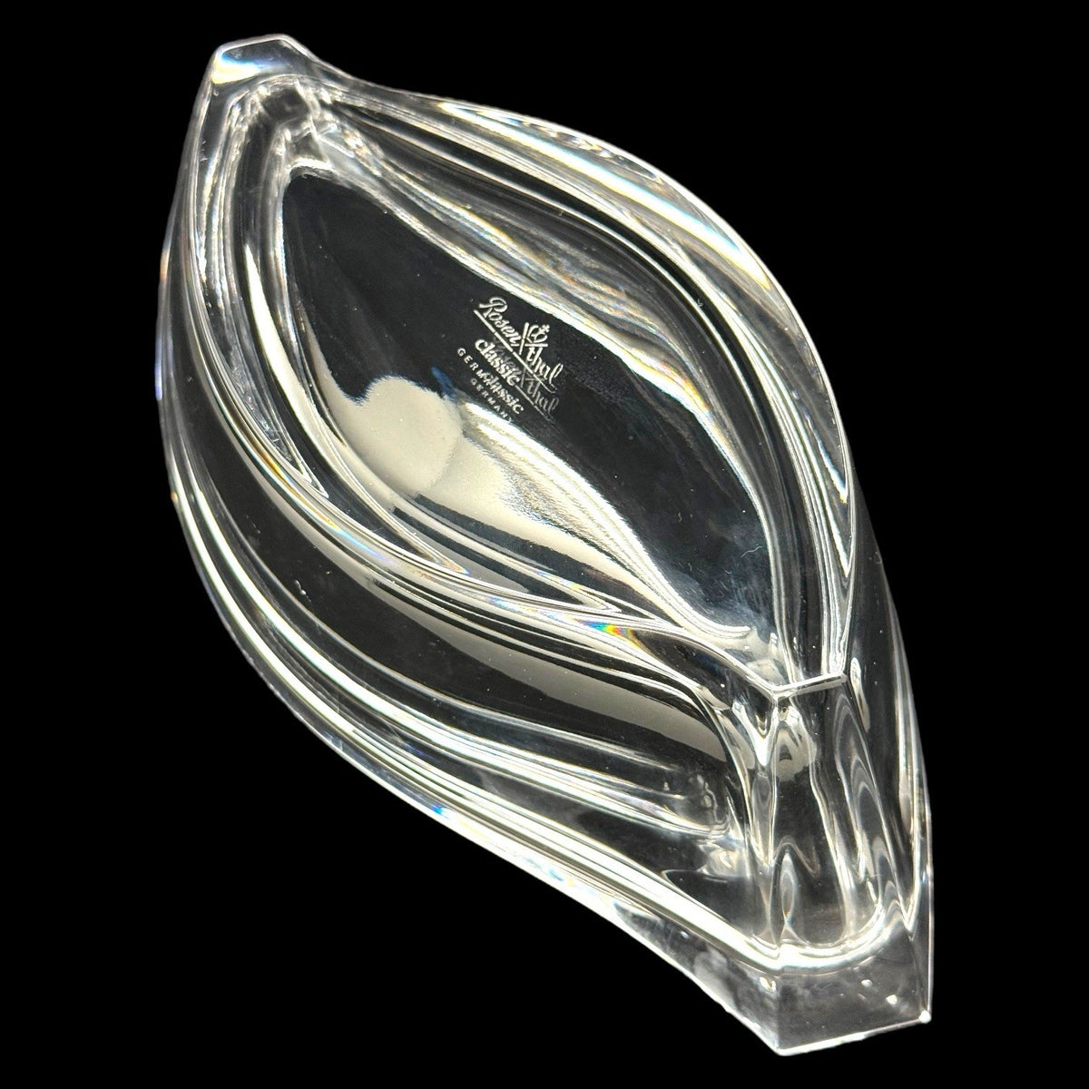 ROSENTHAL Classic Oval Bowl 11" Lead Crystal Germany Vintage 24% Heavy Cut