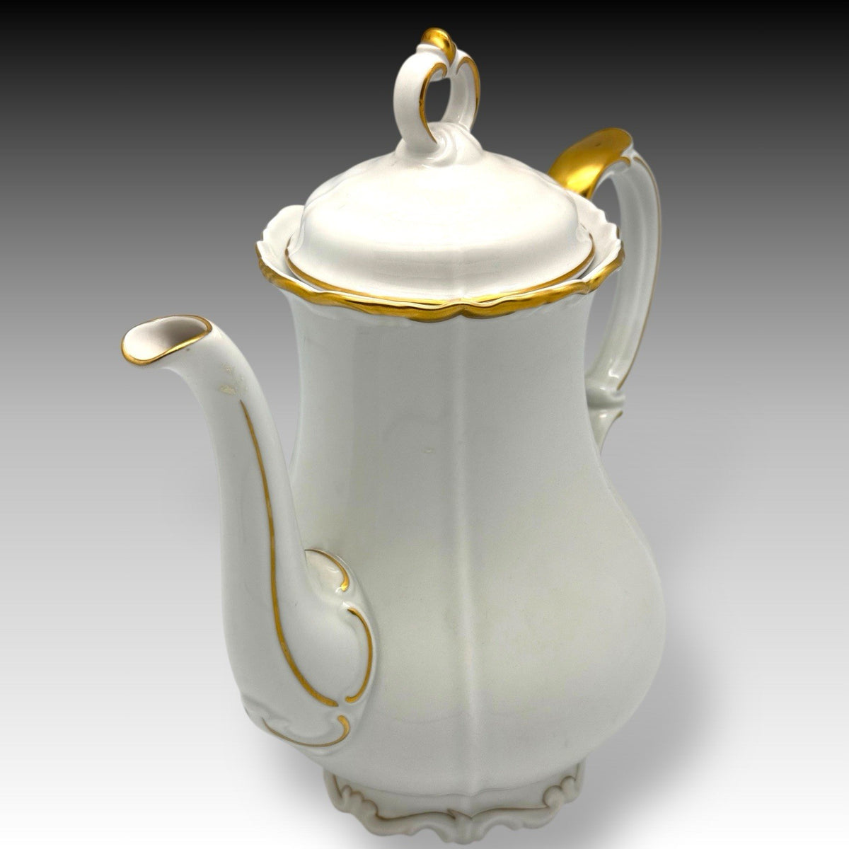 7 Cup Edelstein Bavaria Maria-Theresia “Canterbury” Coffee Pot Gilding Germany