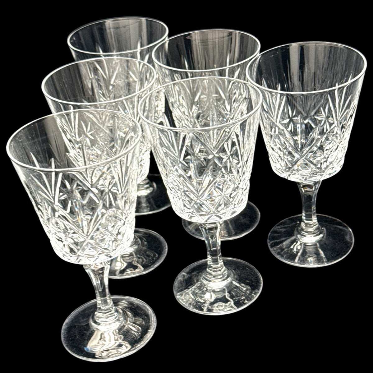 Set of 6 D’Arques Durand Chantilly Crystal Wine Glasses France 5.5” EUC 5 oz