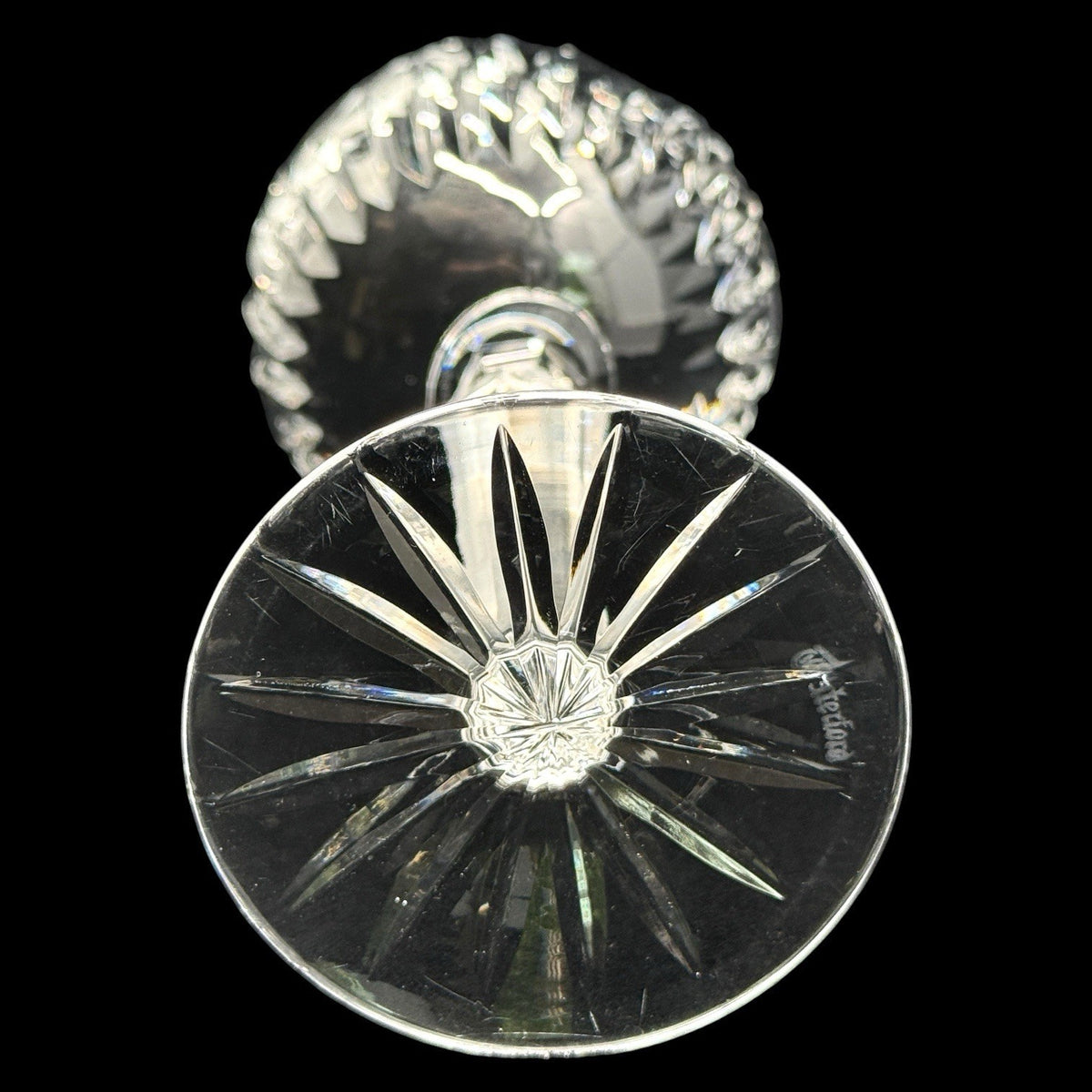 Waterford Crystal Eileen Hock Wine Glass, Signed Ireland 7 3/8 Inch Elegant Stem