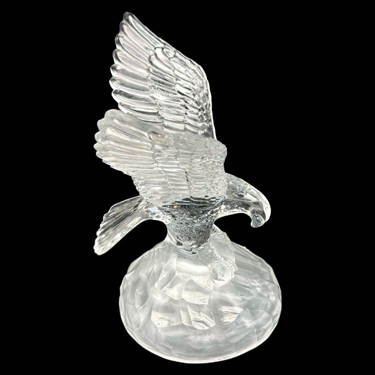 Vintage Cristal D’Arques Lead Crystal Glass 7.75” Eagle Patriotic Figurine