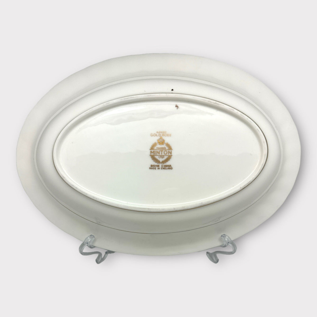 Vintage MINTON Gold Rose VEGETABLE BOWL England SWIRL Rim Gold Edge England 9.75