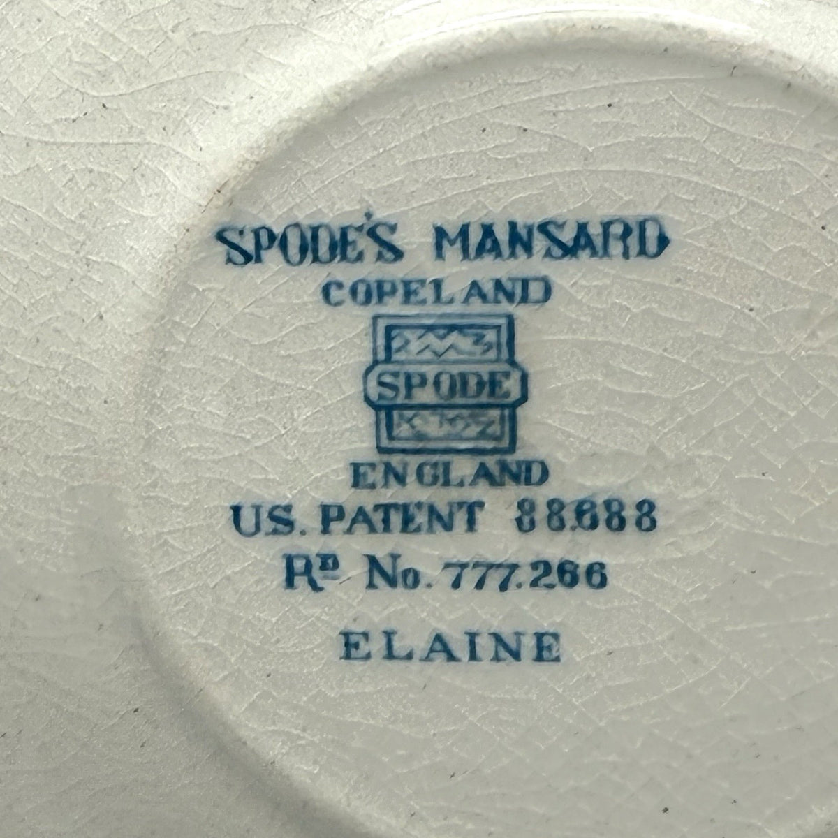 Spode Mansard ELAINE 4 Demitasse Cups & 5 Saucers England Blue White Vintage