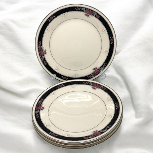 Set of 4 Noritake Ivory China ETIENNE 6 1/2" BREAD & BUTTER PLATES #7260 Japan