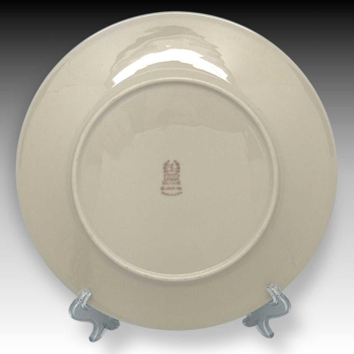 Set of 4 Lenox Solitaire Ivory Platinum Salad Plates 8" USA Bone China EUC