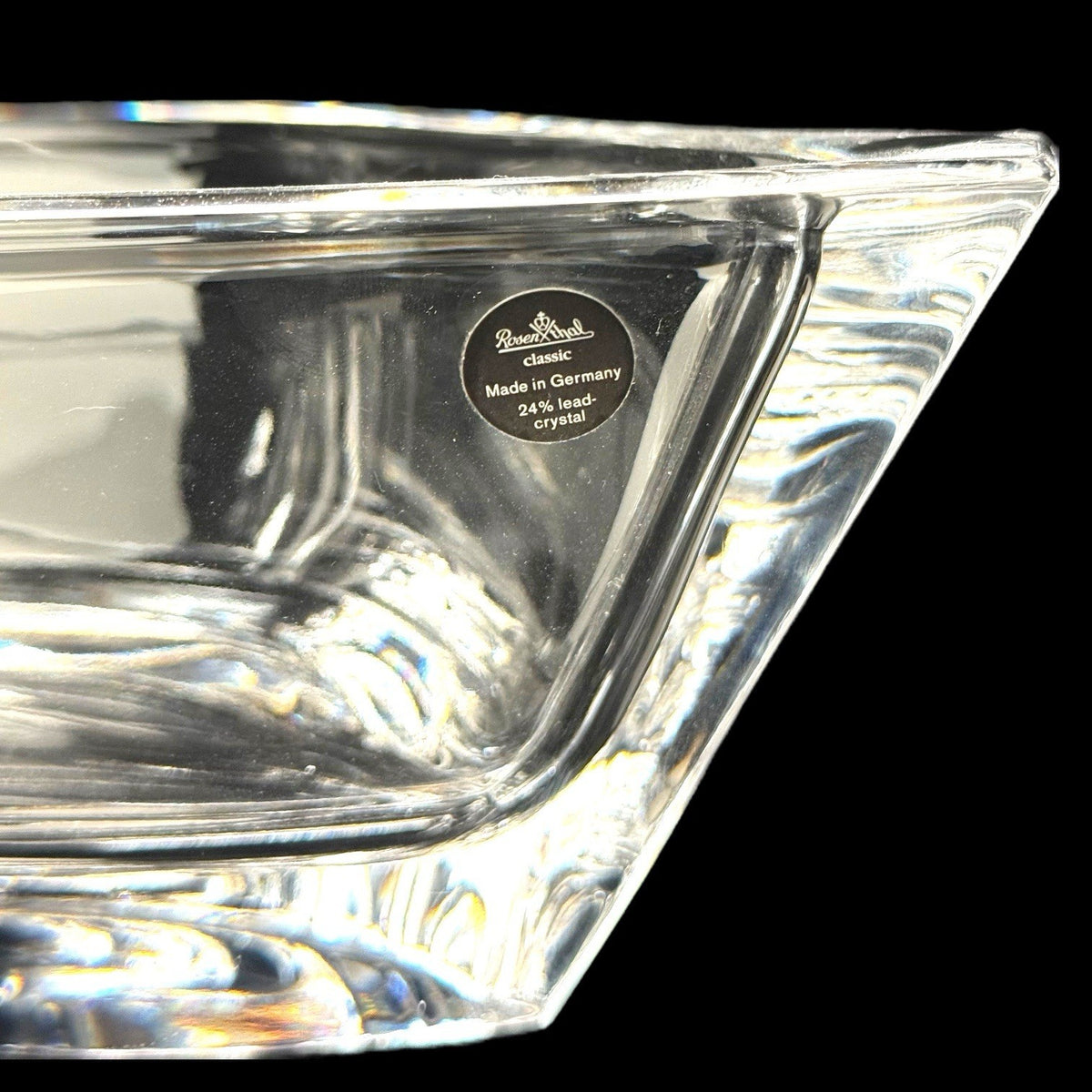ROSENTHAL Classic Oval Bowl 11" Lead Crystal Germany Vintage 24% Heavy Cut