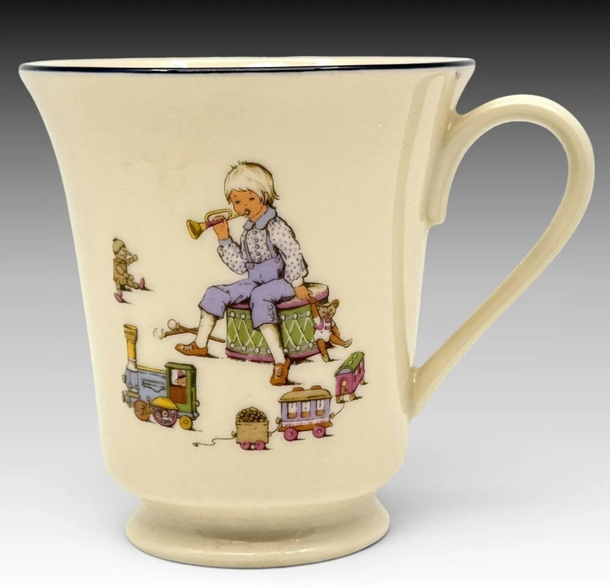 Lenox Childrens Dinnerware Set Little Boy Blue Stick Pony Plate Bowl Mug 3 Pc