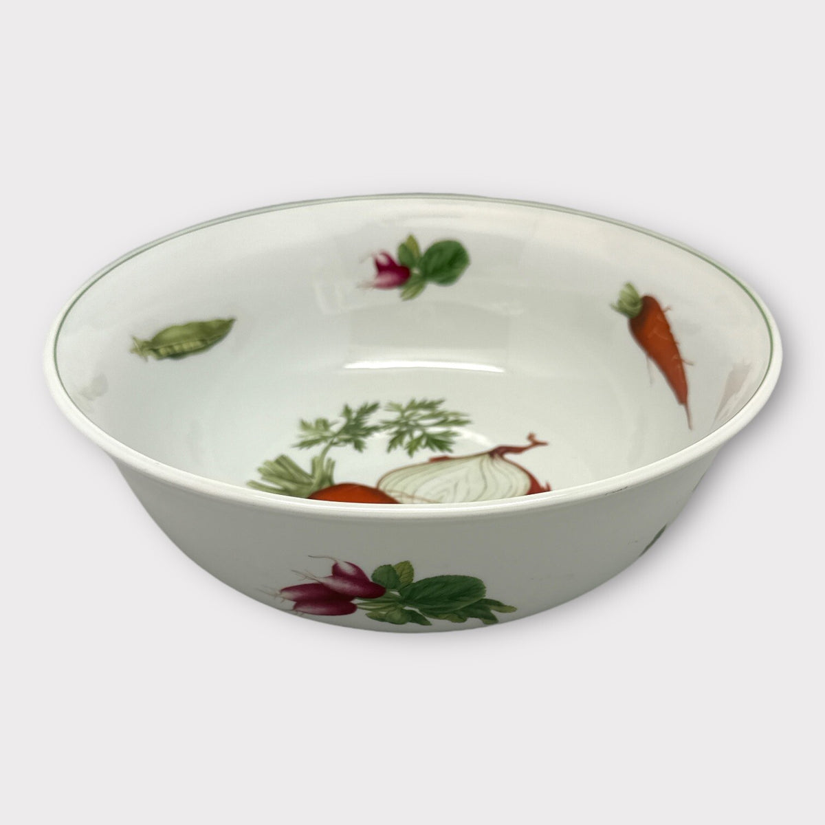 12.5” PHILLIPPE DESHOULIERES France Porcelain SERVING Bowl Vegetables Design